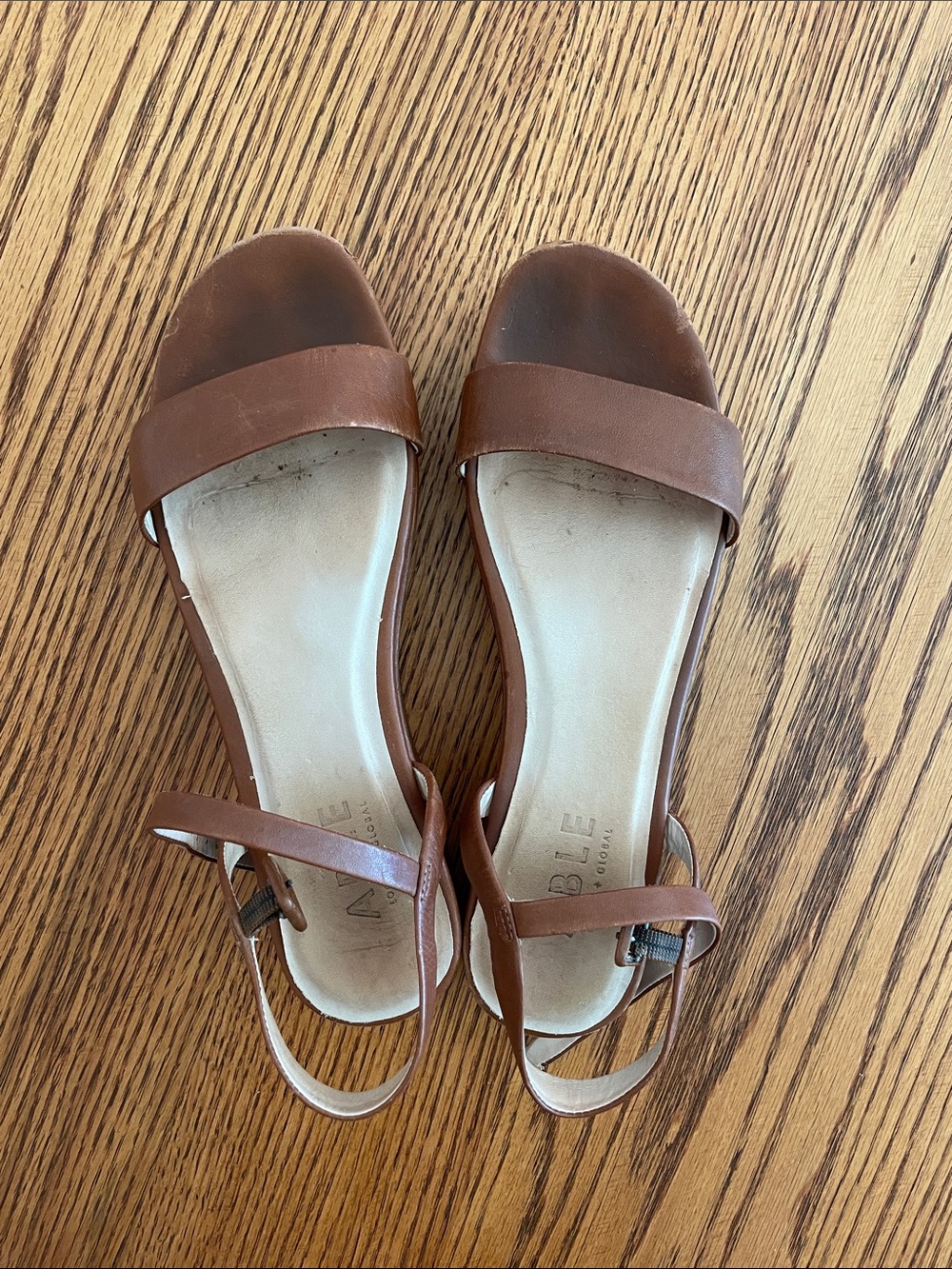Brown Leather Platform Sandals